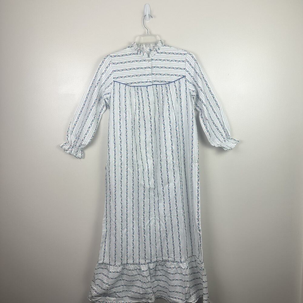NWT 80s Damea Cotton Flannel Nightgown Prairie Homestead Trad Floral Medium VTG